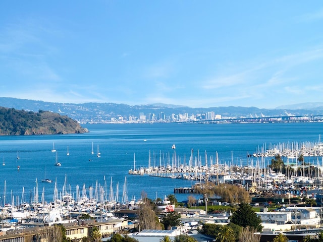 water view with a mountain view