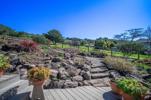 wooden terrace with fence