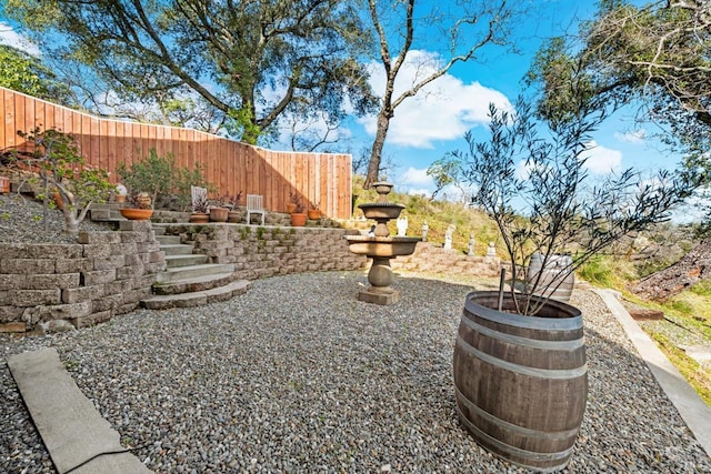 view of yard with fence