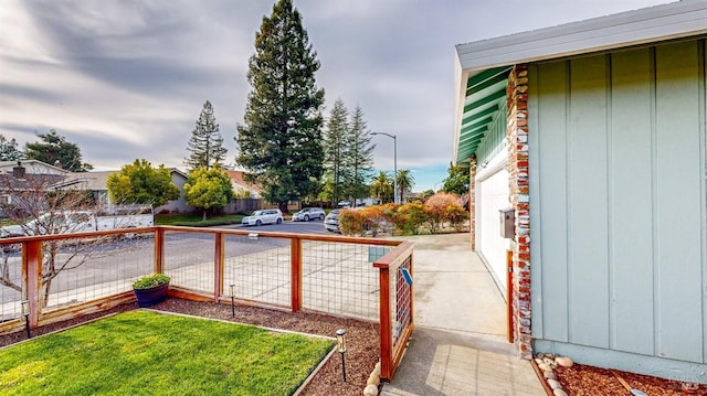 view of yard with fence