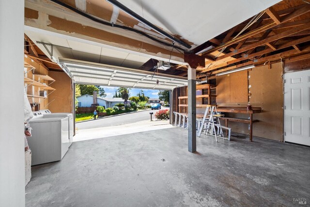 garage with separate washer and dryer