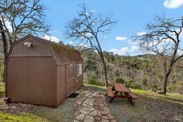 view of shed