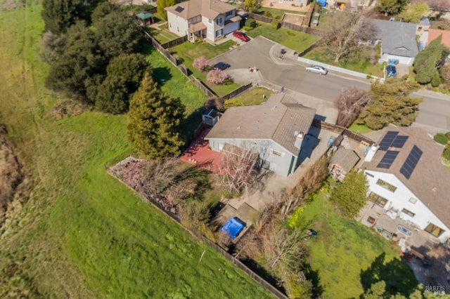 aerial view with a residential view