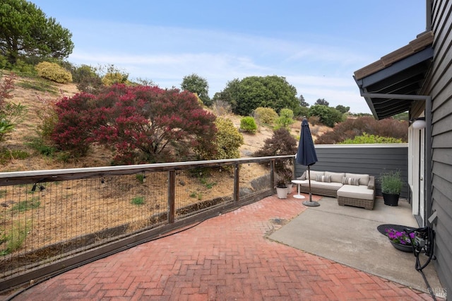 view of patio / terrace featuring an outdoor living space