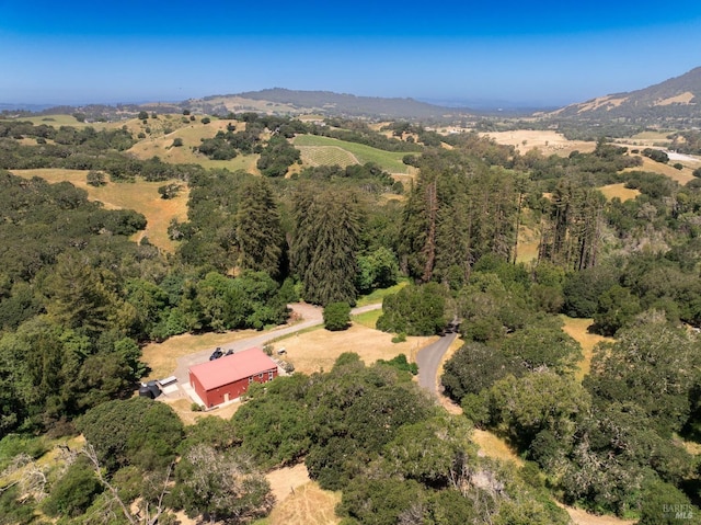 bird's eye view featuring a mountain view