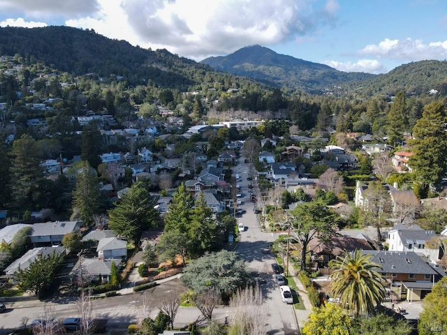 aerial view with a residential view and a mountain view