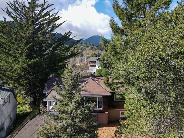 exterior space with a mountain view