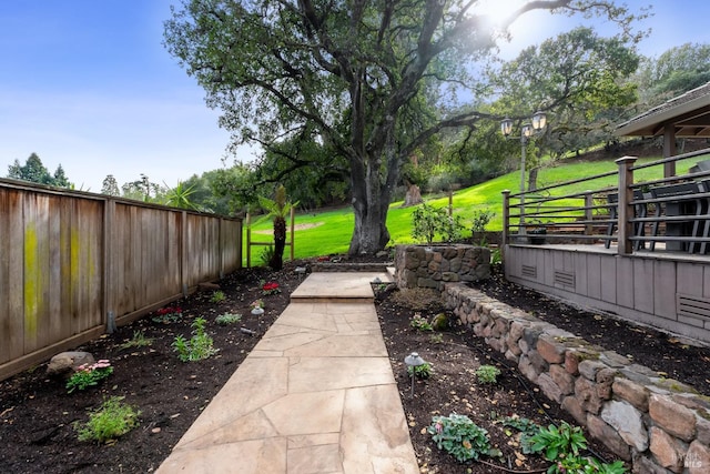 view of yard featuring fence