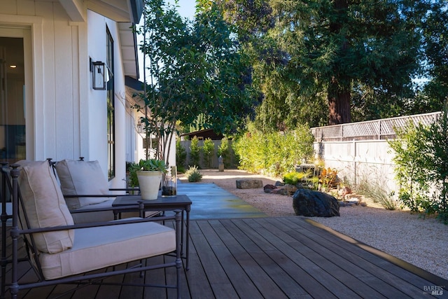 wooden terrace with fence