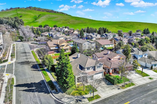 bird's eye view with a residential view