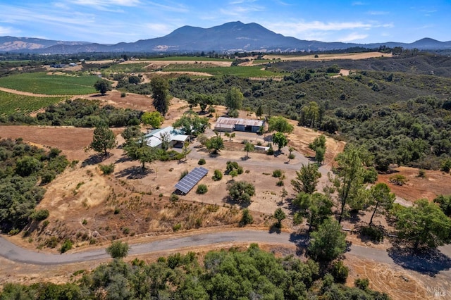 aerial view with a mountain view