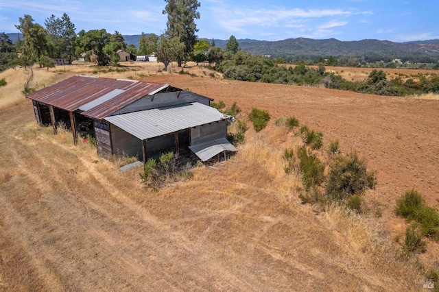 aerial view with a rural view and a mountain view