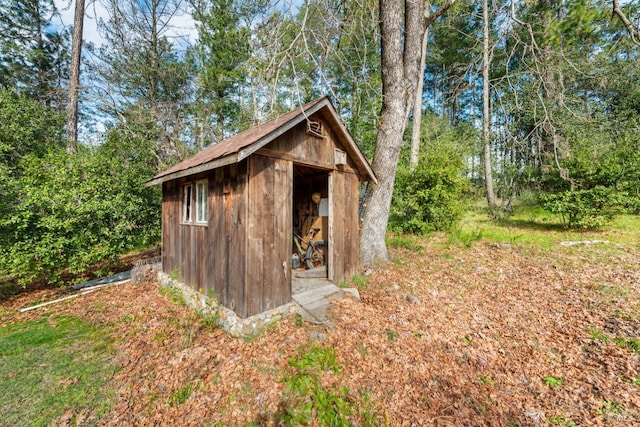 view of shed