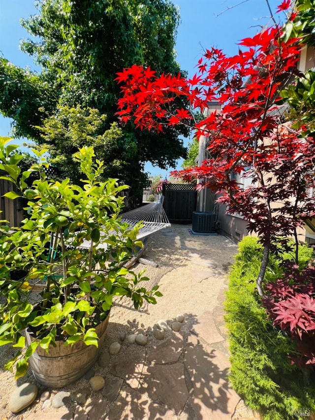 view of yard with fence