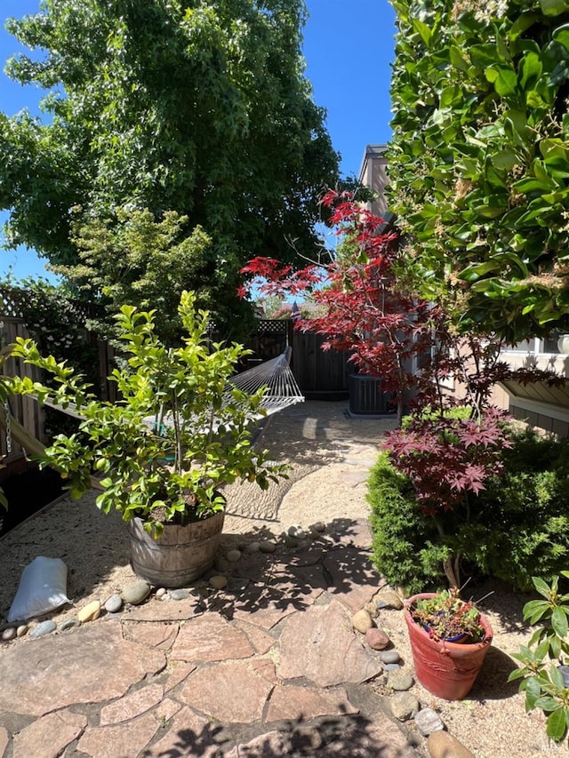 view of yard with fence