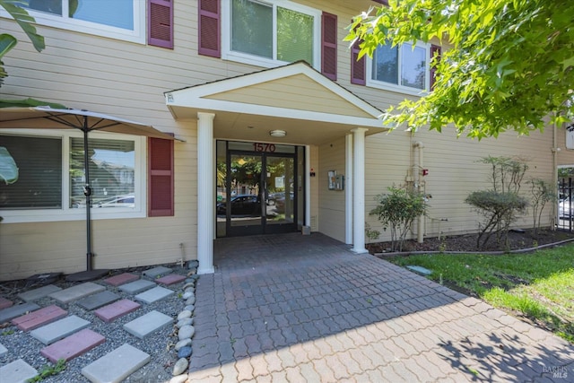 view of exterior entry with french doors