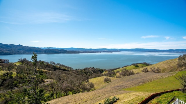 property view of water featuring a mountain view