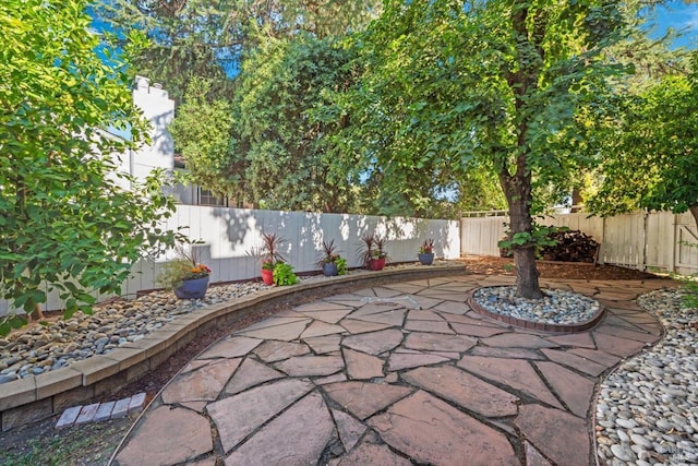 view of patio with a fenced backyard