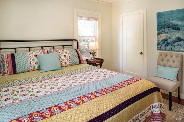 bedroom featuring ornamental molding