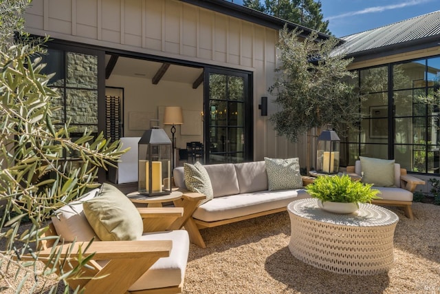 view of patio with an outdoor living space