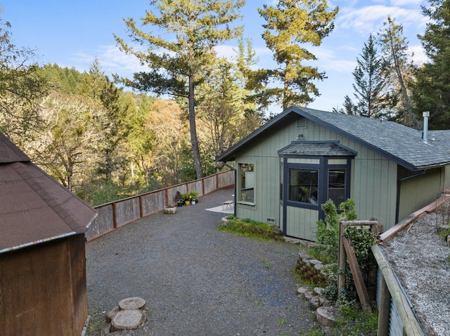 view of outdoor structure with a fenced backyard