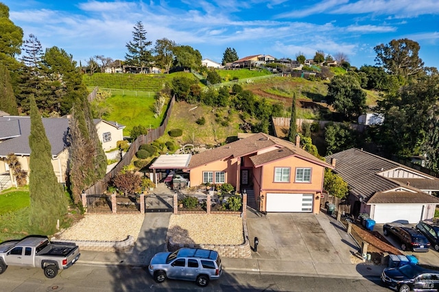 drone / aerial view featuring a residential view