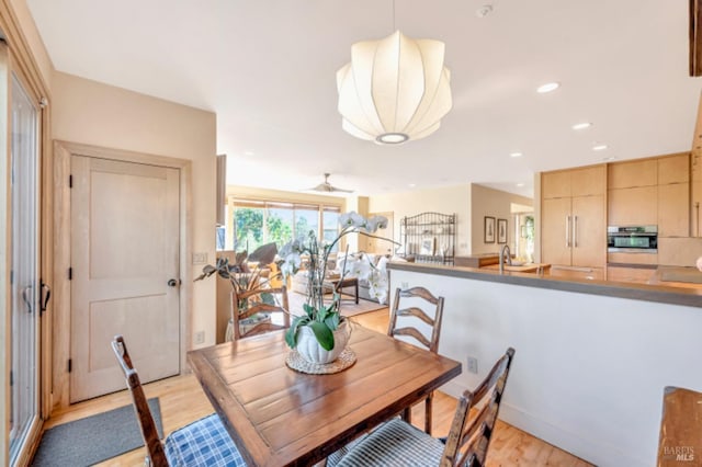 7 Highland Ave, San Rafael, CA 94901 - dining area with light wood-style floors and recessed lighting