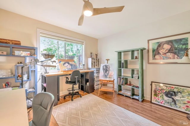 7 Highland Ave, San Rafael, CA 94901 - office area with ceiling fan and wood finished floors
