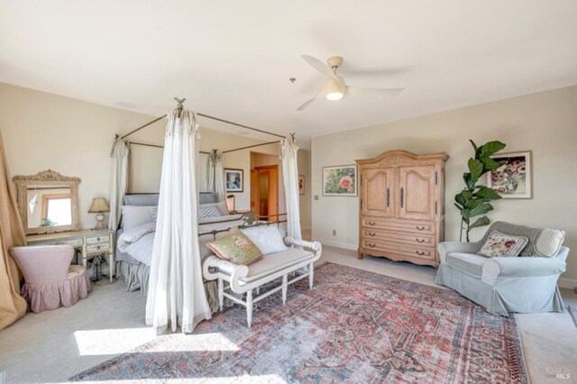 7 Highland Ave, San Rafael, CA 94901 - bedroom with a ceiling fan and light colored carpet