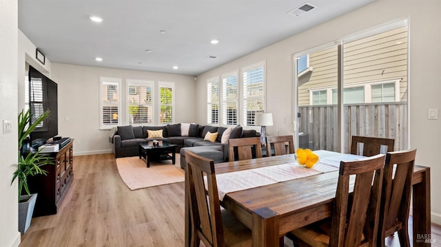 1623 Winterberry Ln, Rohnert Park, CA 94928 - dining room with light wood-style floors, baseboards, and recessed lighting