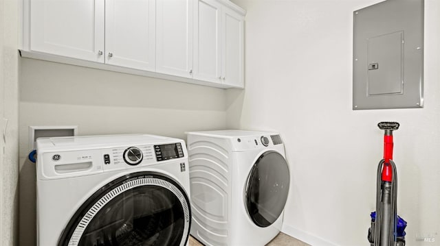 1623 Winterberry Ln, Rohnert Park, CA 94928 - laundry area with electric panel, cabinet space, separate washer and dryer, and baseboards