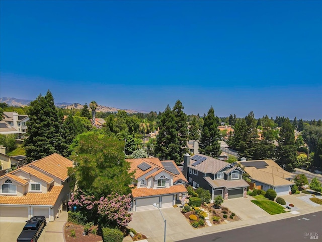 aerial view with a residential view