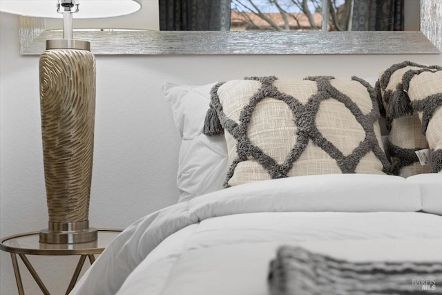 interior space with a textured wall