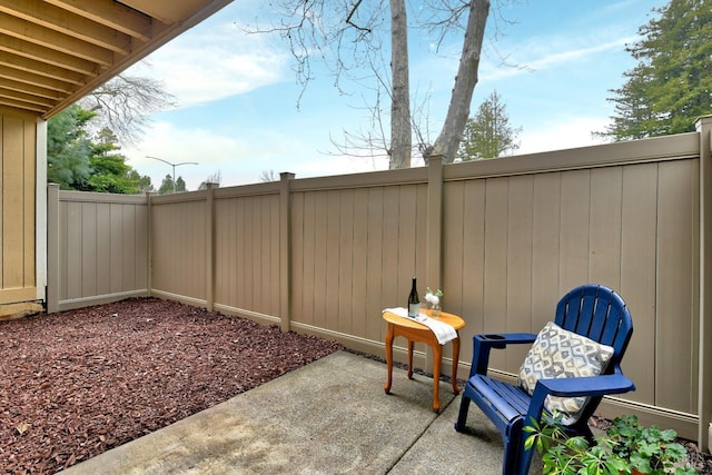 view of patio / terrace featuring a fenced backyard