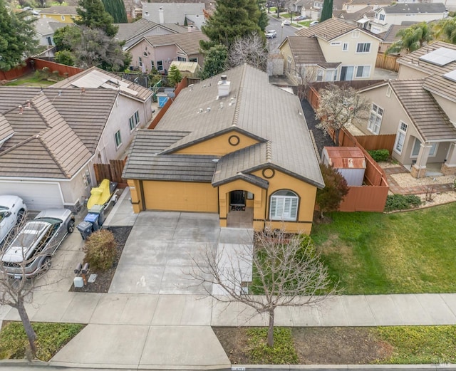 bird's eye view with a residential view