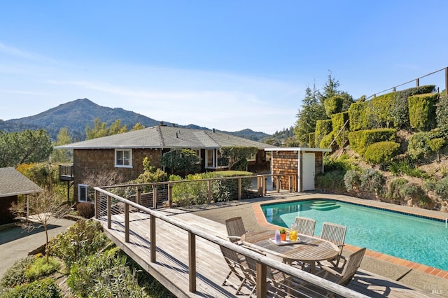 pool with a mountain view