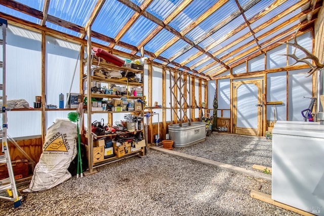 interior space with vaulted ceiling