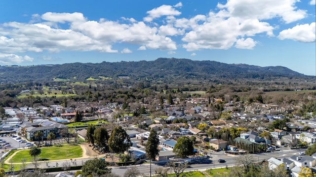 aerial view with a residential view and a mountain view