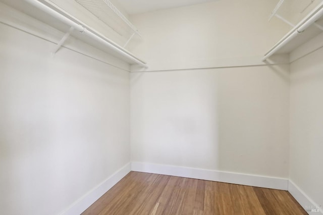 spacious closet with wood finished floors