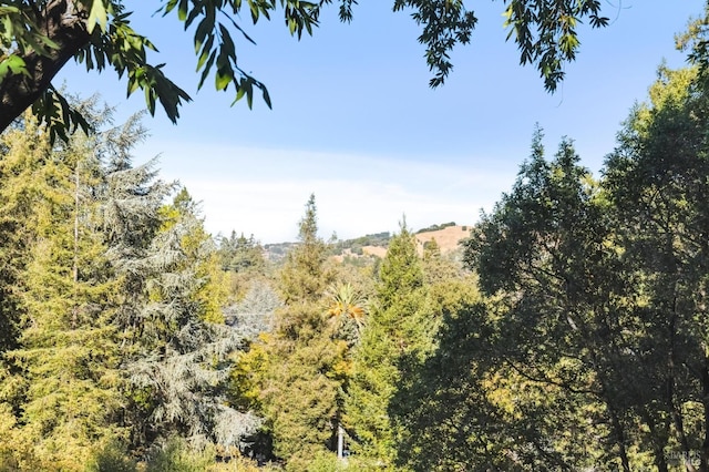 view of landscape with a view of trees