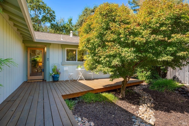 wooden terrace with fence