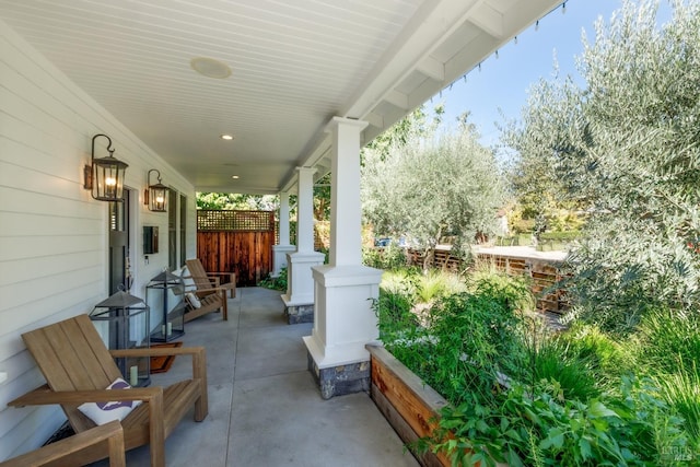 view of patio / terrace with a porch