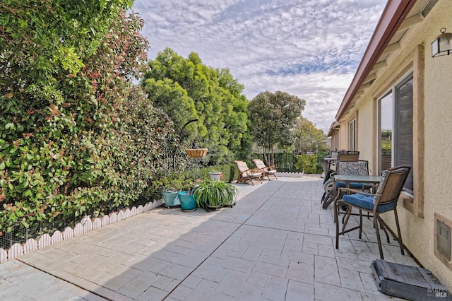 view of patio with a fenced backyard