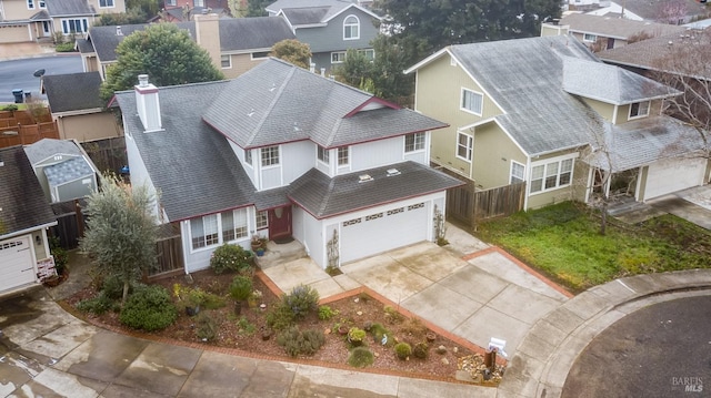 aerial view featuring a residential view