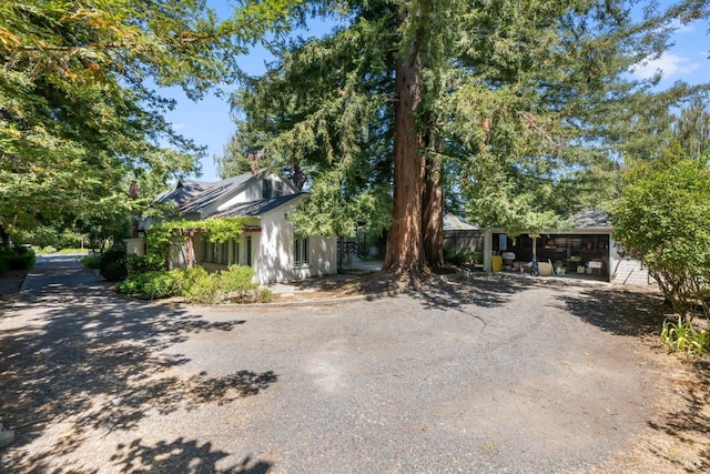 view of front of home with fence