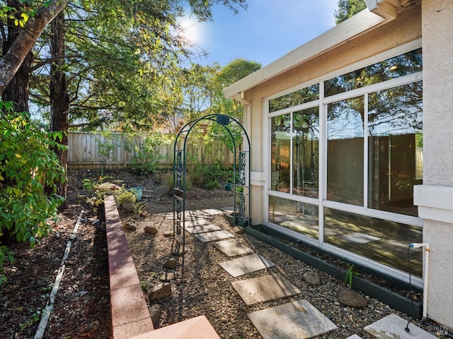 view of yard with fence