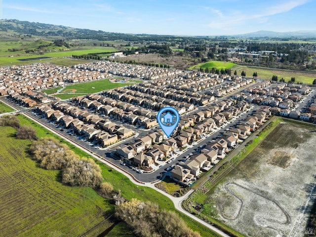 bird's eye view with a residential view