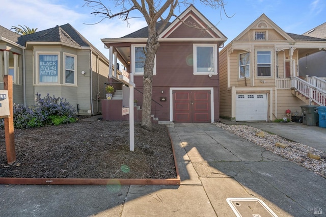 view of front of property with driveway and an attached garage