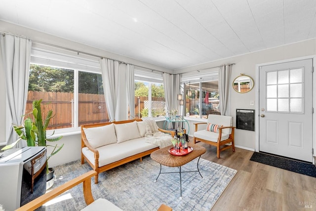 interior space with wood finished floors