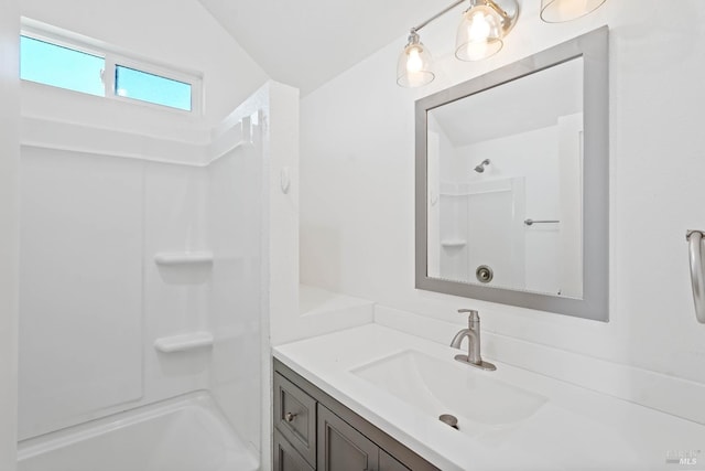 full bathroom with  shower combination and vanity